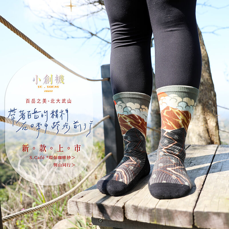 咖啡紗3Ｄ科技機能襪-百岳之美-北大武山, , hi-res image number null